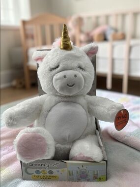 New DreamGro Unicorn Baby Light & Lullaby Soother - Musical Tummy Glow Plush HTF